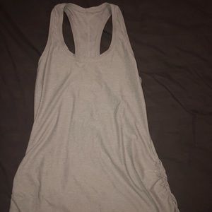Gray ruched workout tank top